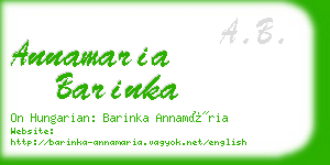 annamaria barinka business card